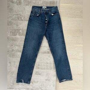 Agolde Dark Wash 90s Pinch High Waist Denim Jeans